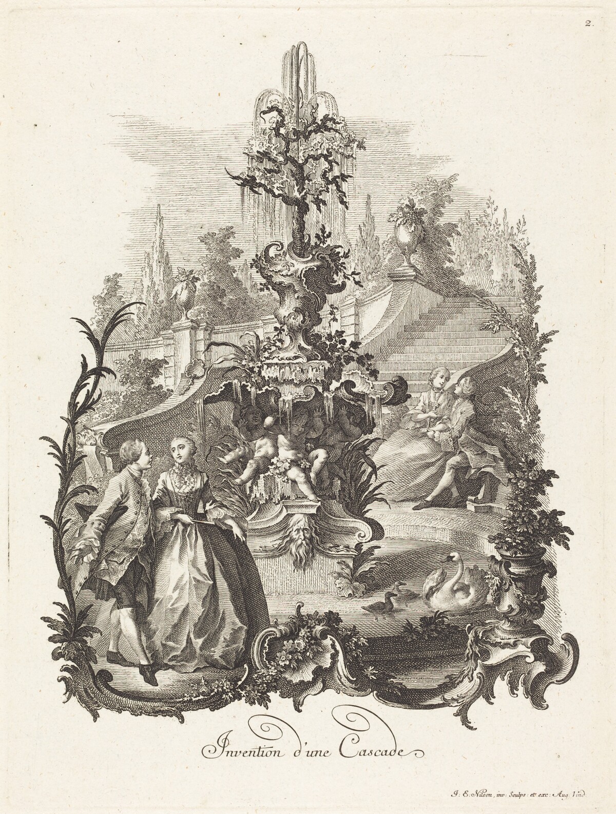 Invention d'une Cascade (Design for a Cascade) by Johann Esaias Nilson