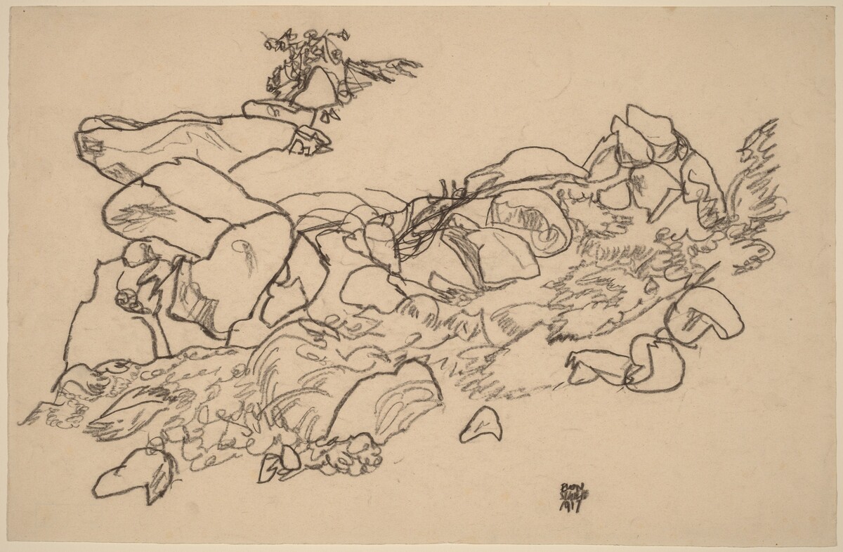 Mountain Stream by Egon Schiele