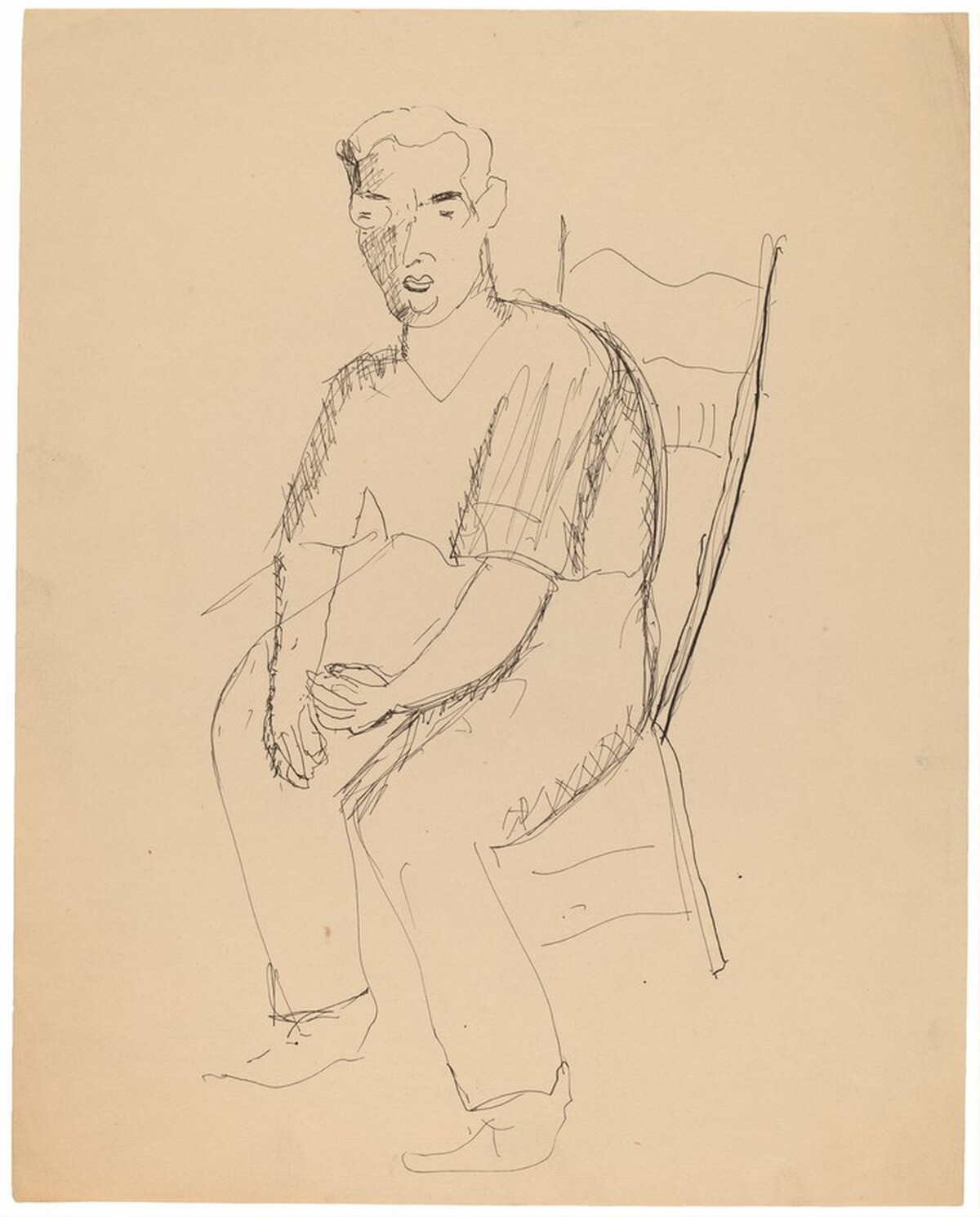 Seated Man Wearing Eyeglasses by Mark Rothko