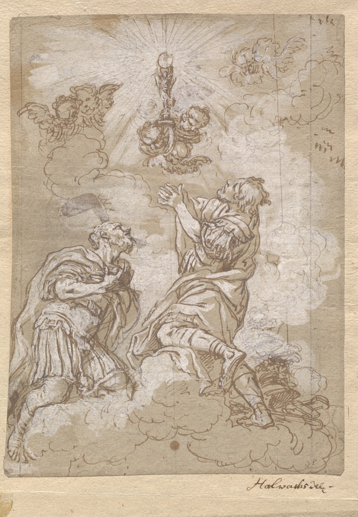 Two Soldier Saints Adoring the Host by Michael Wenzel Halbax