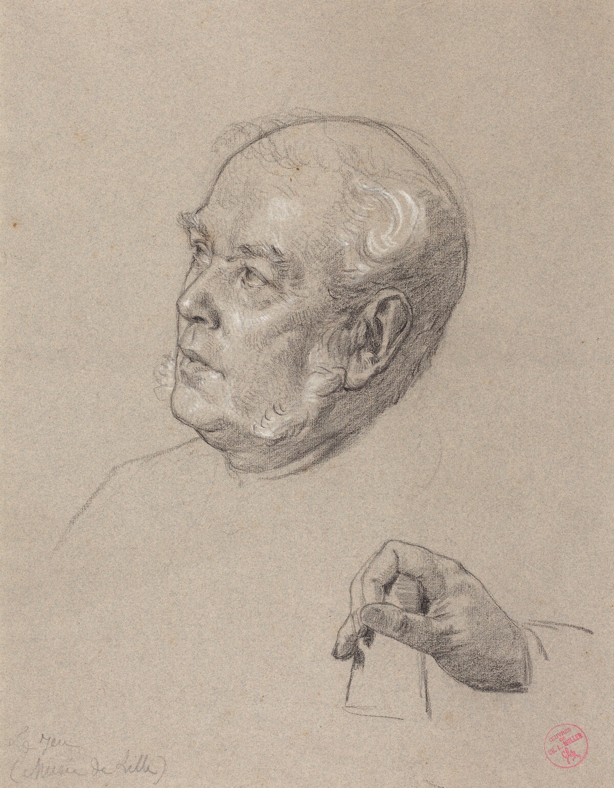 Head and Hand of a Man Throwing Dice by Charles-Louis-Lucien Müller