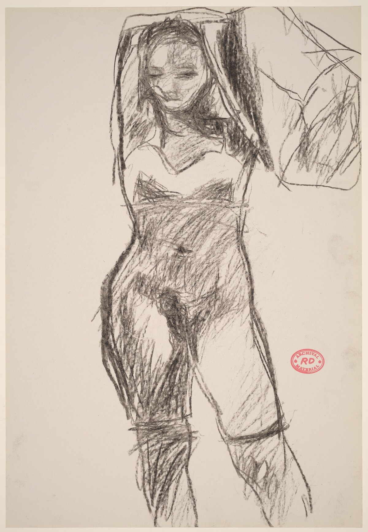 Untitled [standing model in bra and stockings] by Richard Diebenkorn