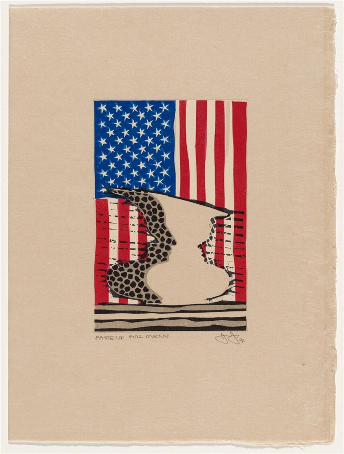 Flag and Vase [working proof] by Jasper Johns