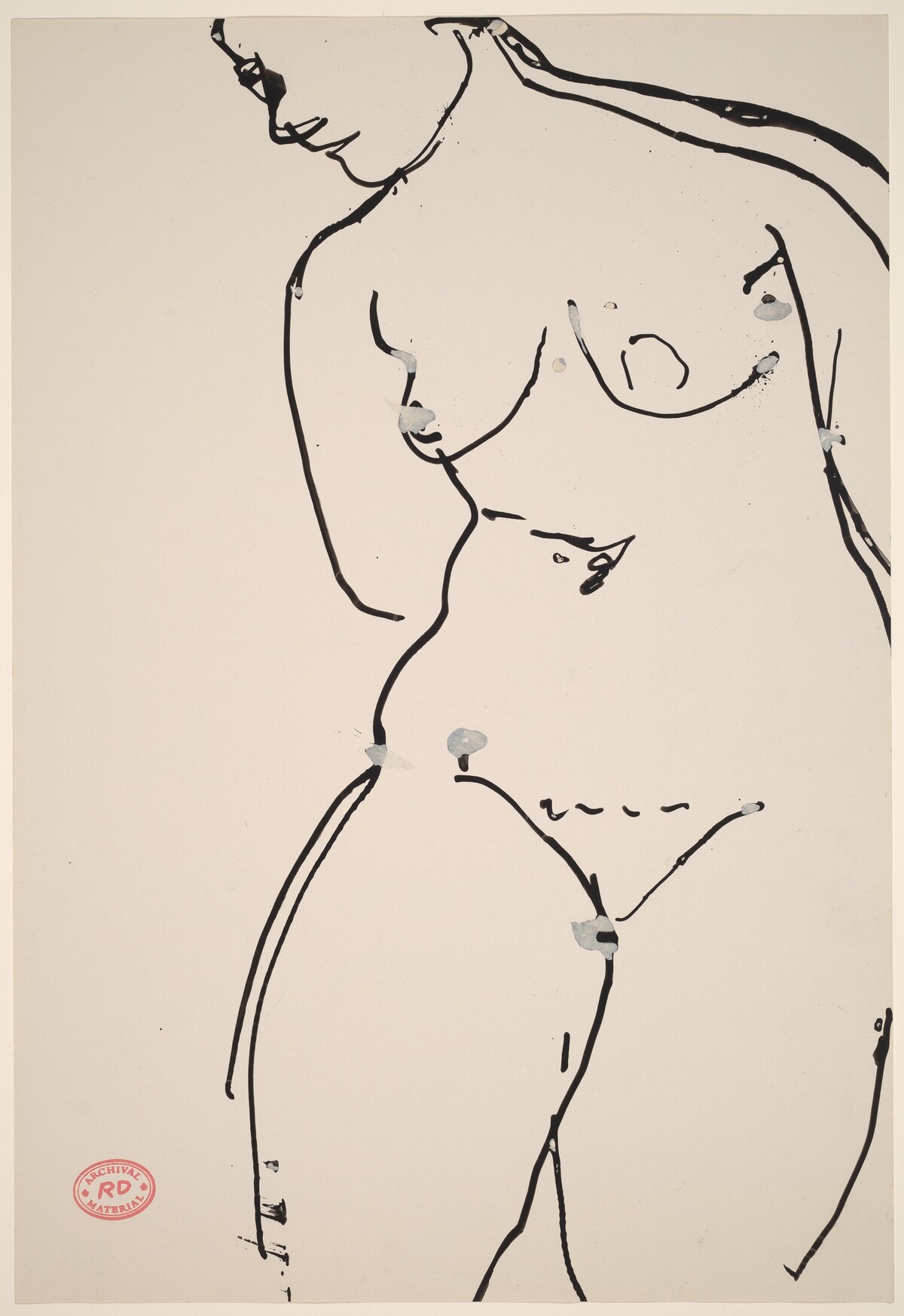 Untitled [female nude leaning left] by Richard Diebenkorn