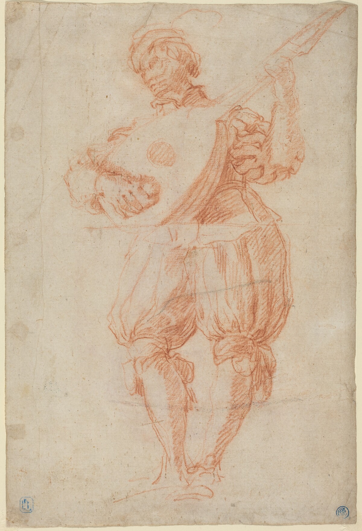 Man Playing a Lute [recto] by Matteo Rosselli