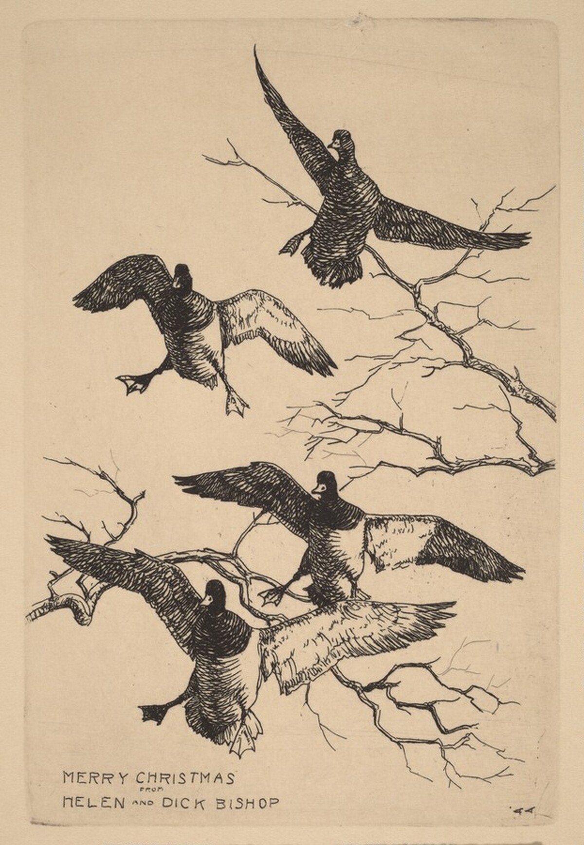 Christmas Card from Helen and Dick Bishop by Richard Evett Bishop