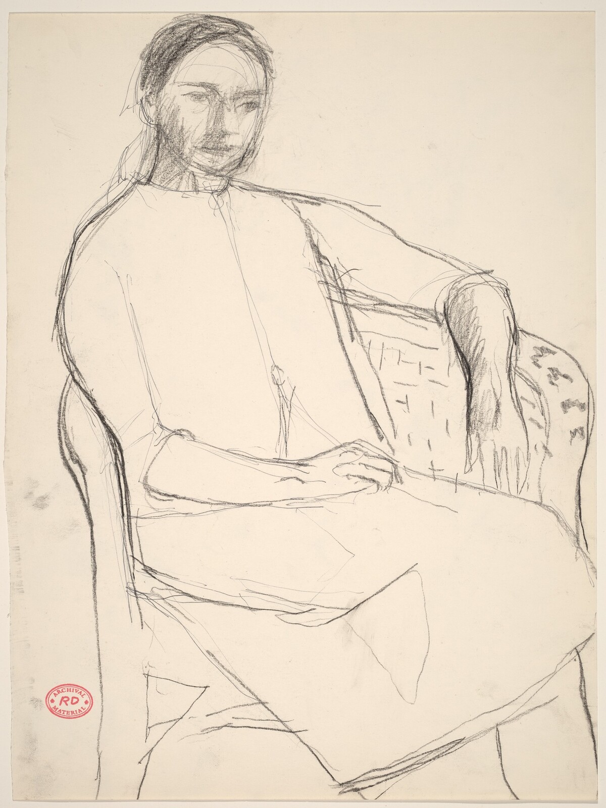 Untitled [woman seated in a wicker chair] by Richard Diebenkorn