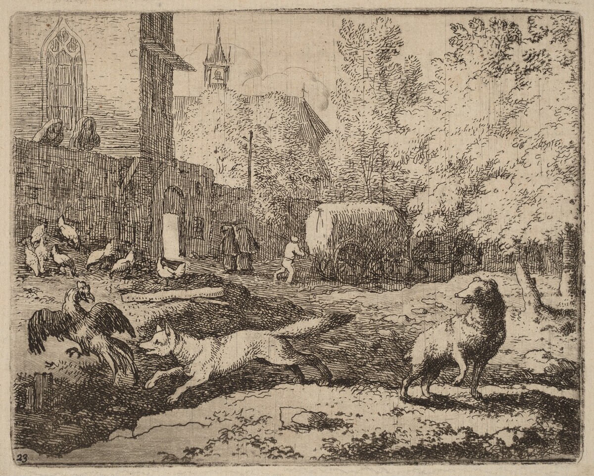Reynard Attempts to Pilfer a Rooster by Allart van Everdingen