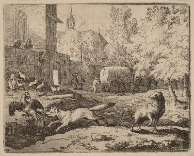 Reynard Attempts to Pilfer a Rooster