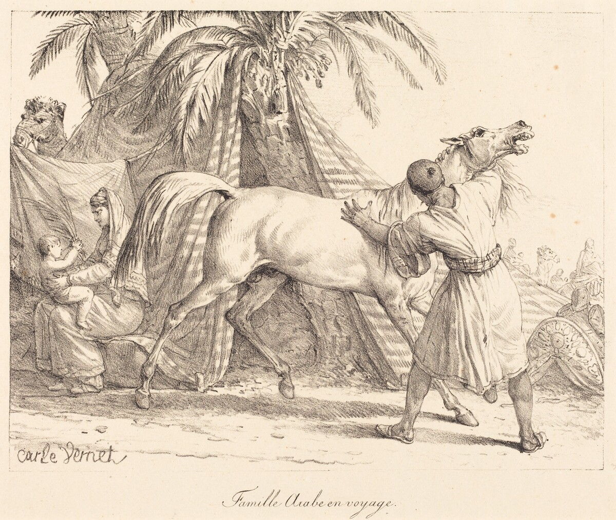 Famille Arabe en voyage by Carle Vernet