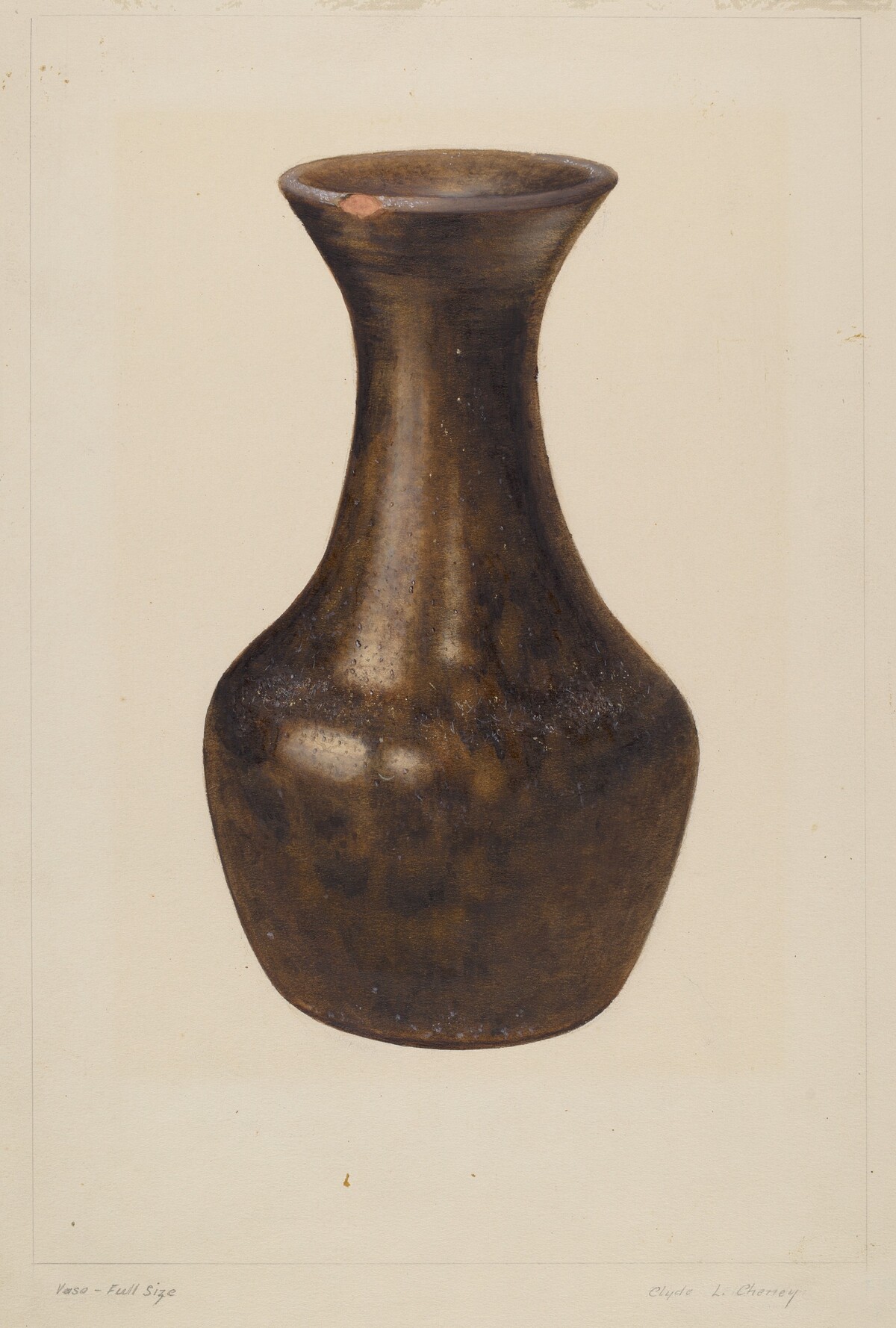 Crockery Flower Vase by Clyde L. Cheney