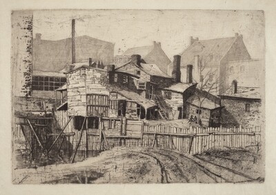 Untitled (Wooden House in City)