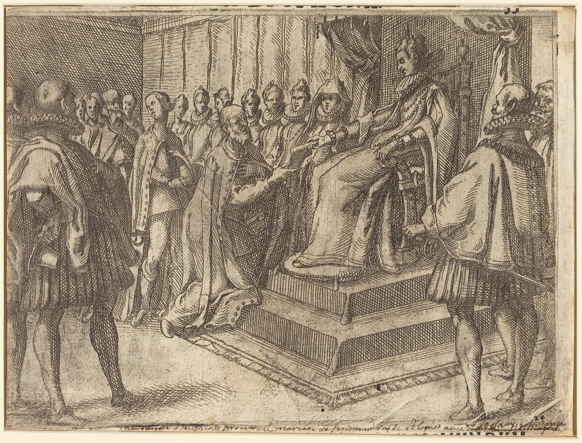 Reception of the Envoy of Poland [recto] by Jacques Callot