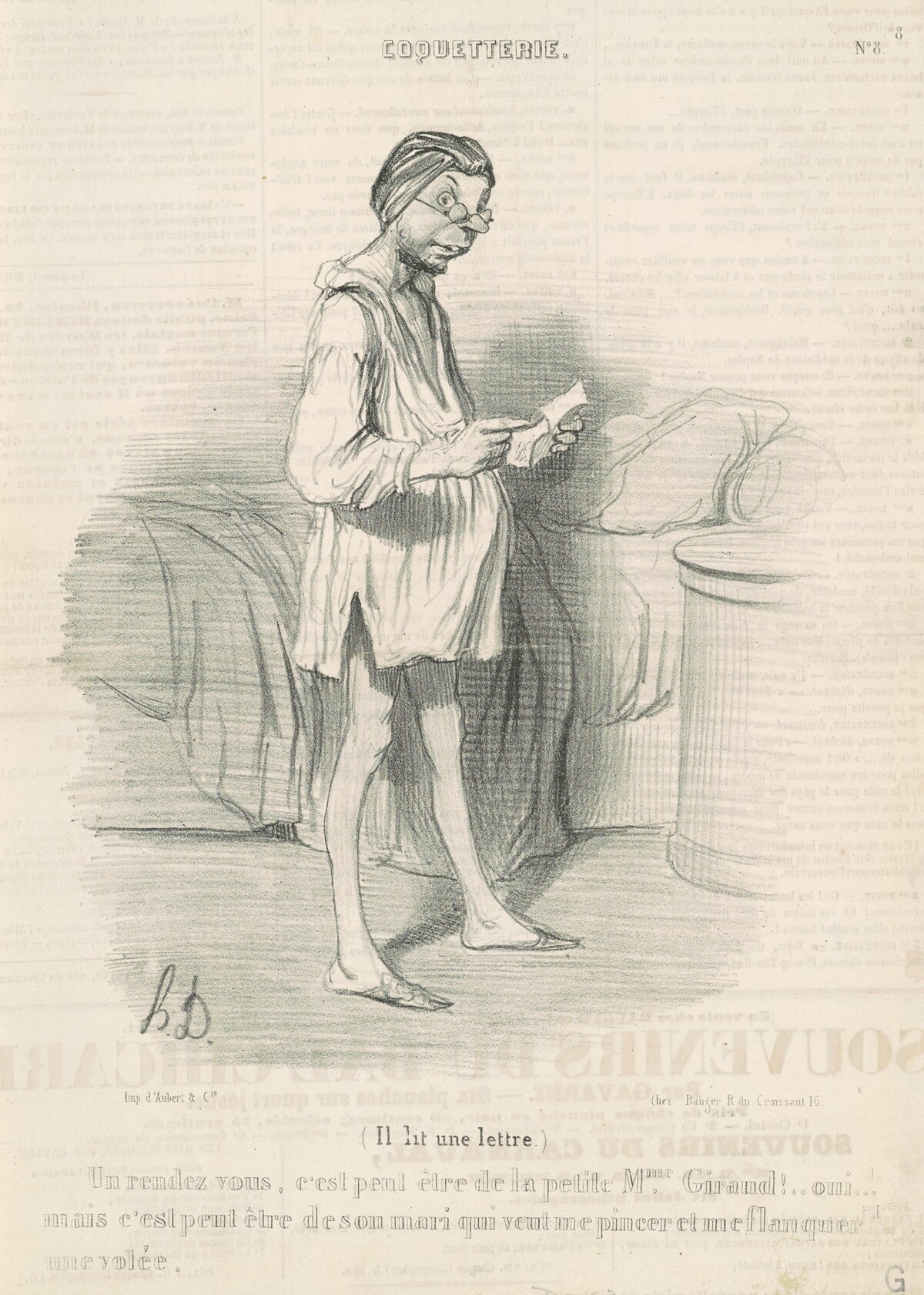 Un rendez vous, c'est peut-être de la... by Honoré Daumier