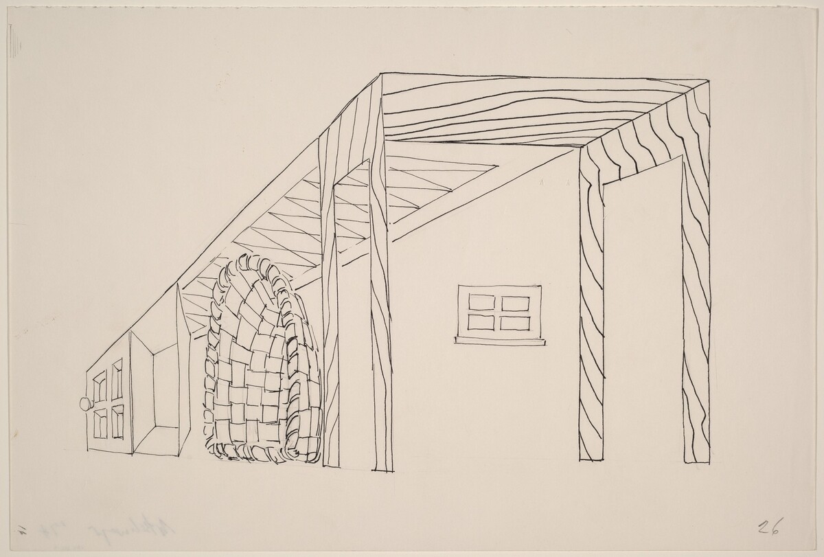 Basket, Table, Door, Window, Mirror, Rug #25 by Richard Artschwager