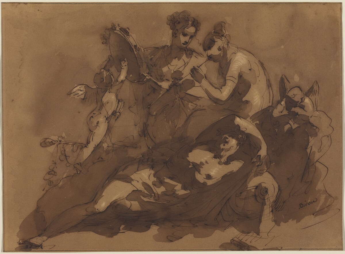 A Mythological Scene with Sea Gods by Giuseppe Bernardino Bison