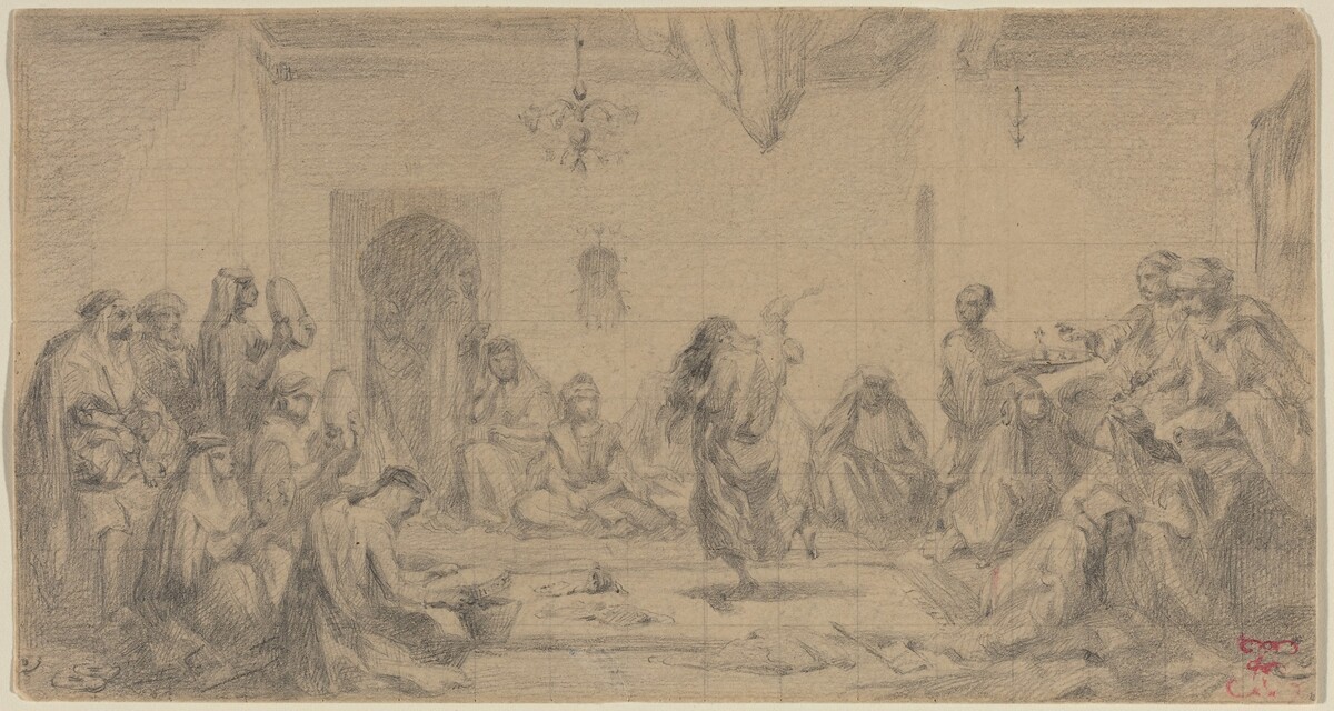Interior with Dancer by Edmond Hédouin
