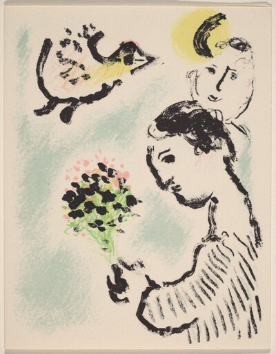 Greeting Card (Man Holding a Bouquet)