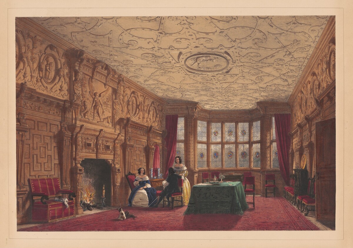 Caved Parlor, Crewe Hall, Cheshire by Joseph Nash