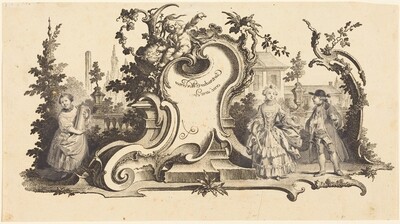 Cartouches Modernes orné avec des [diferentes Figures] (Plate VI-1 from the set)