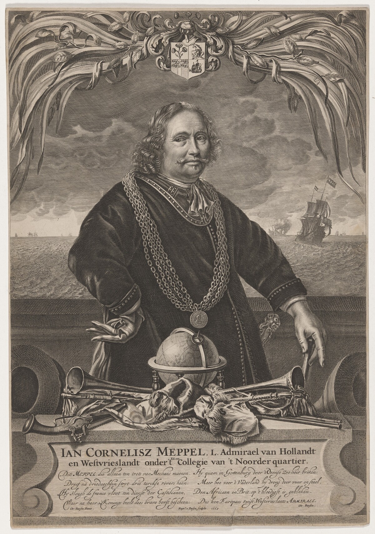 Admiral Jan Cornelius Meppel of Holland by Reinier van Persyn after Christoffel Pierson