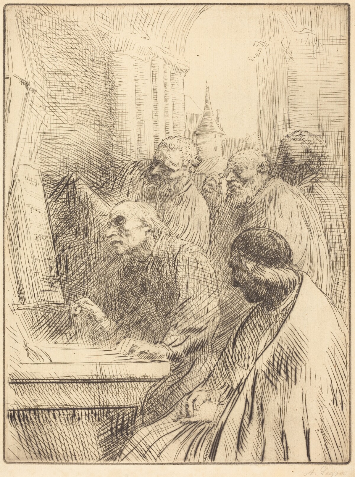 Monks at Church (Les moines a l'eglise) by Alphonse Legros