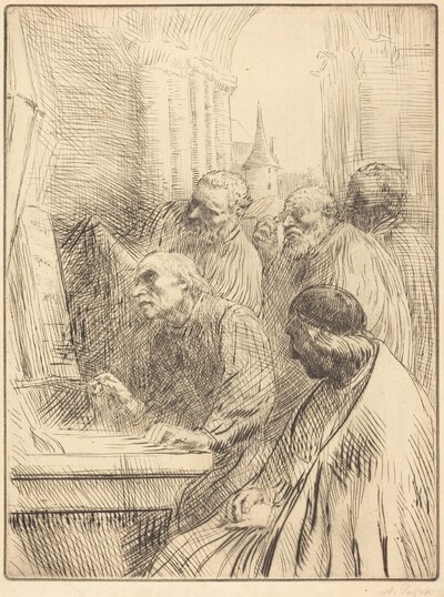 Monks at Church (Les moines a l'eglise)