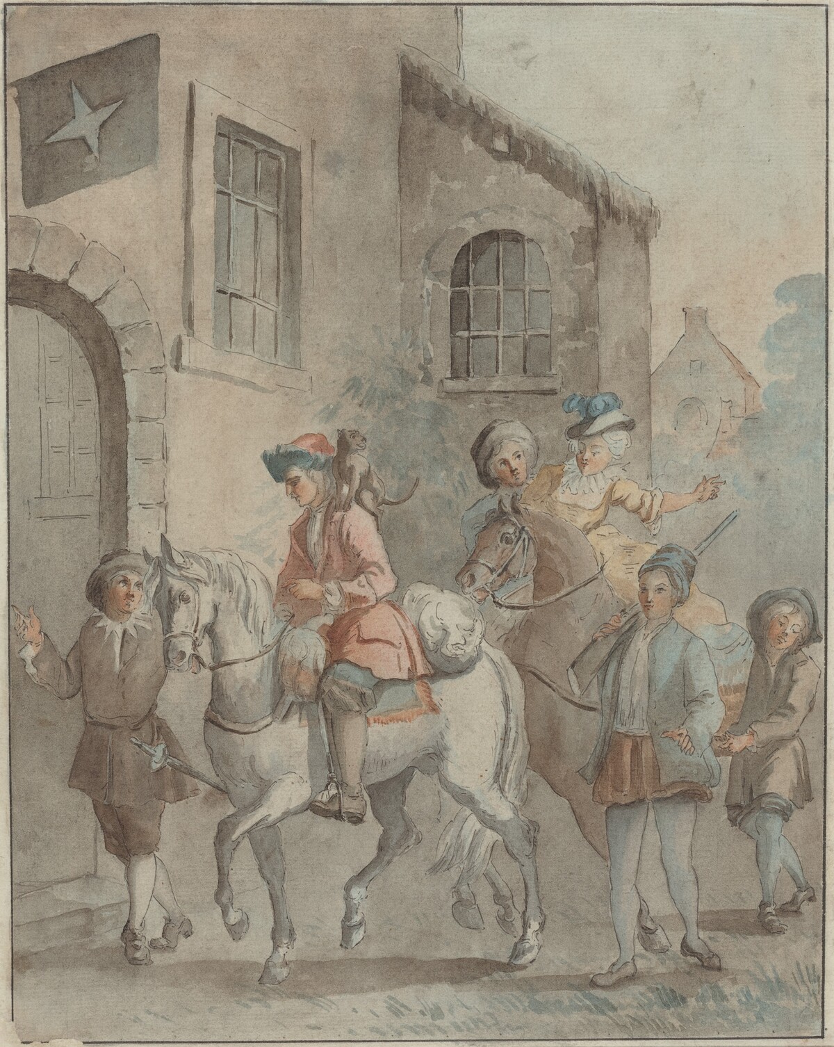Arrival at an Inn by French 18th Century after Jean-Baptiste Oudry