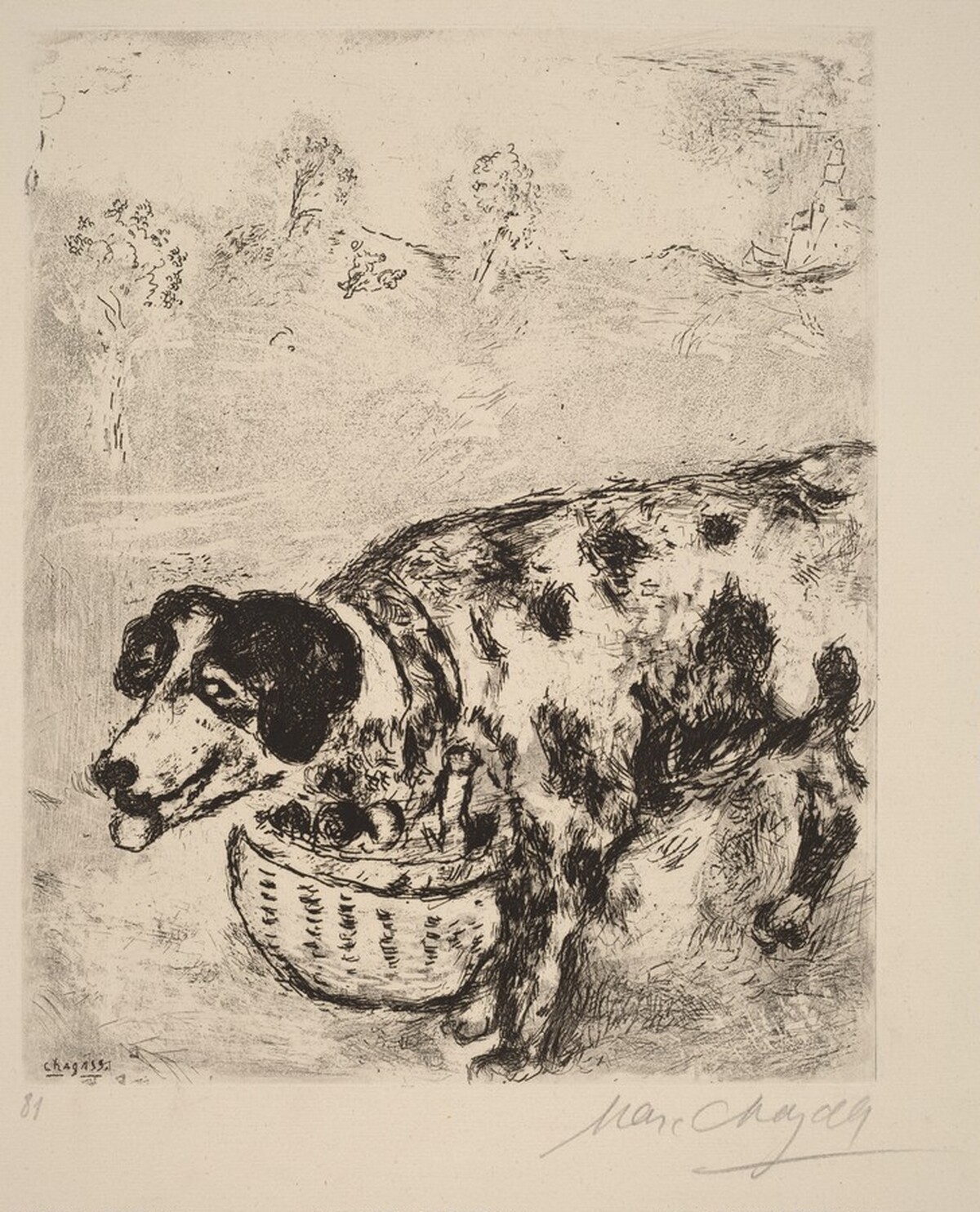 The Dog Who Carries His Master's Dinner by Marc Chagall