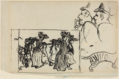 Sketches including "A Promenade in Fancy Hats"