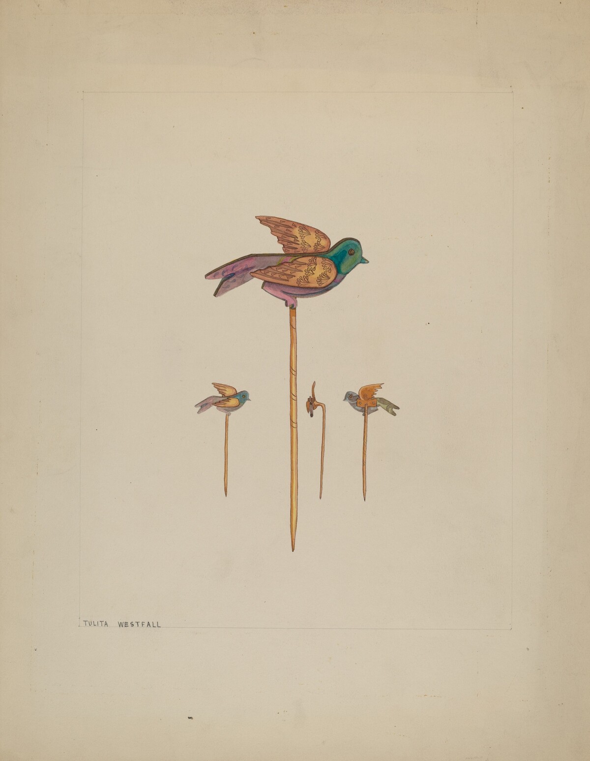 Bird Stick Pin by Tulita Westfall