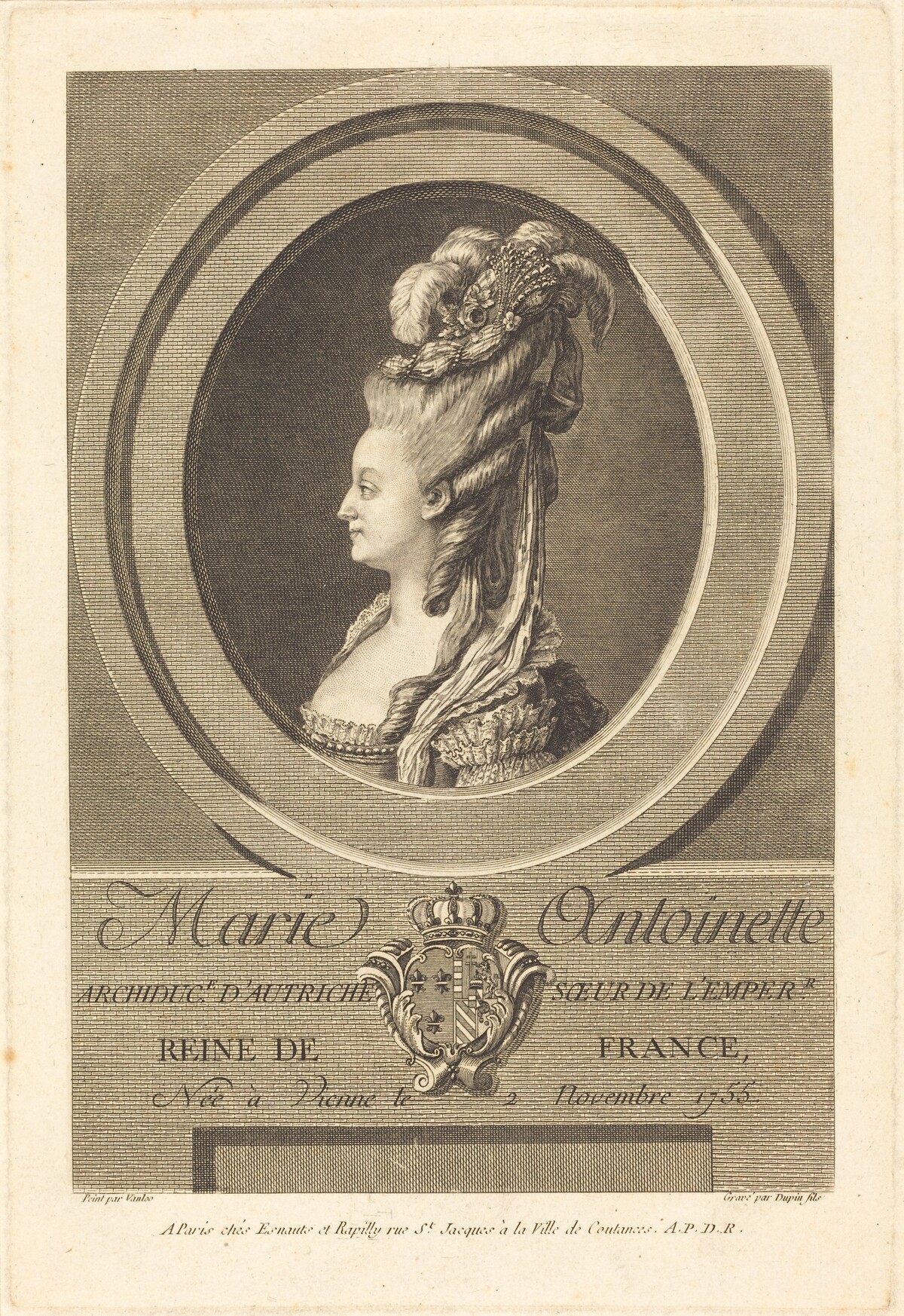 Marie-Antoinette by Nicolas Dupin after Carle Van Loo