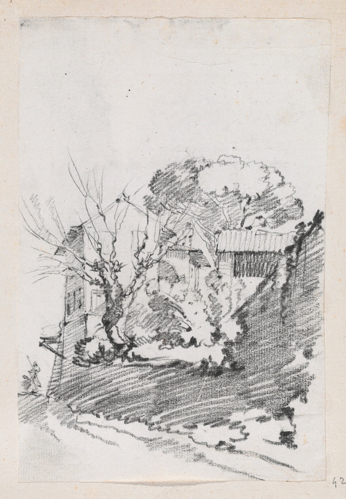 Houses beside a Road in Italy by Joseph-Marie Vien