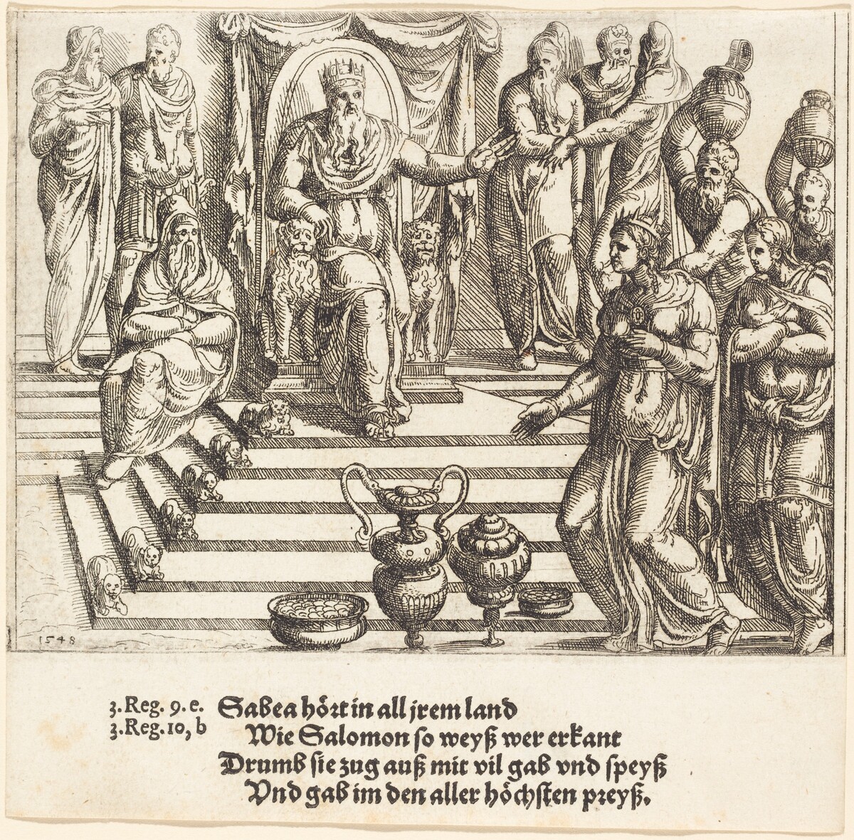 Queen of Sheba's Visit to Solomon by Augustin Hirschvogel