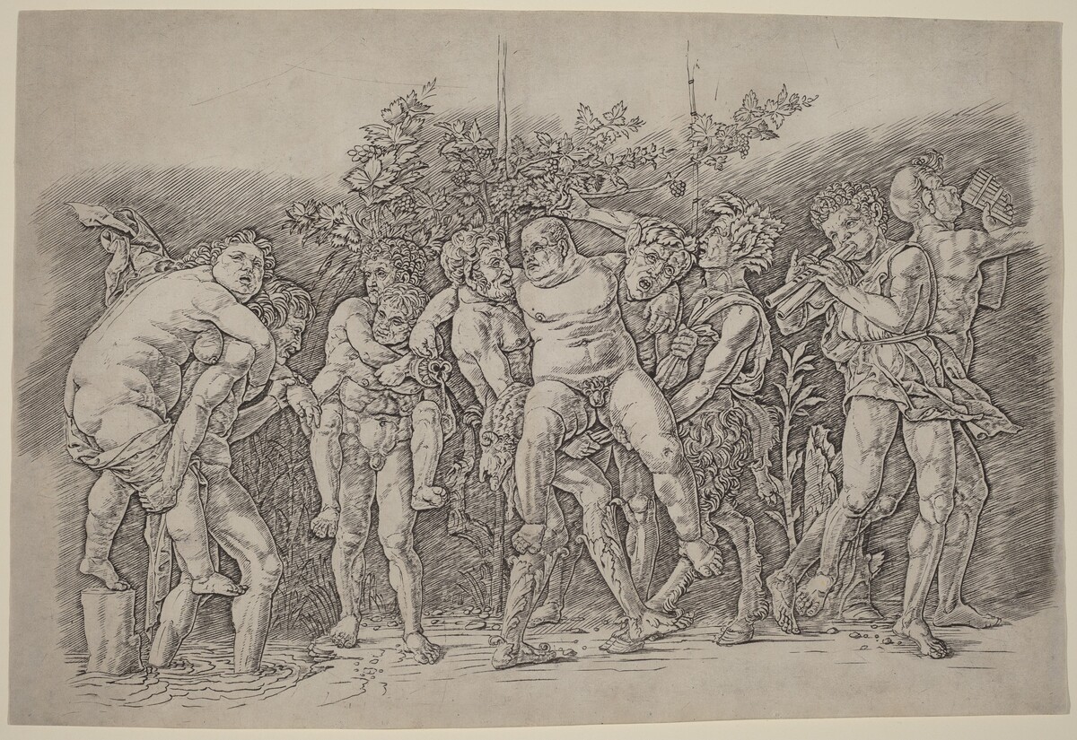 Bacchanal with Silenus by Andrea Mantegna