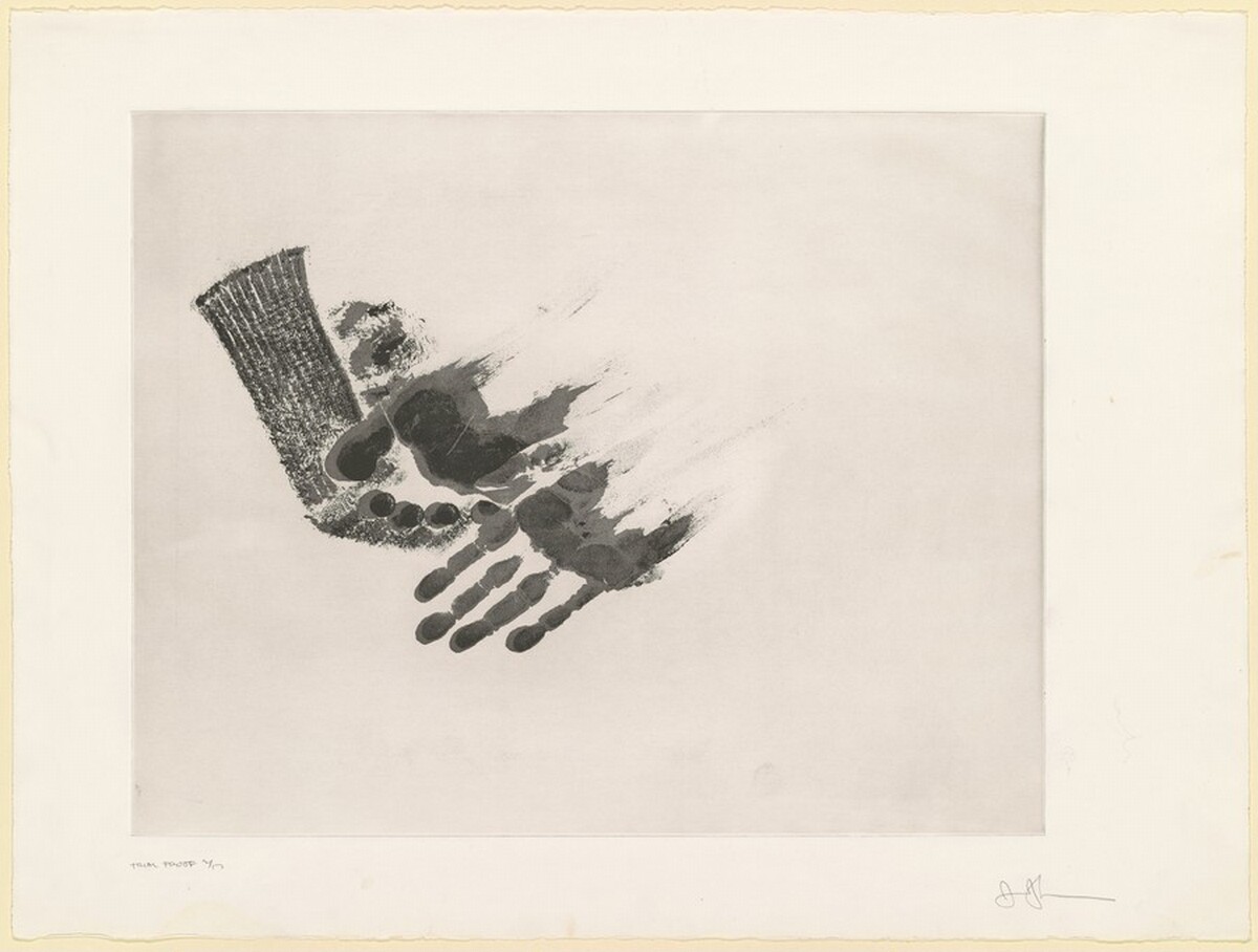 HandFootSockFloor [trial proof 2] by Jasper Johns