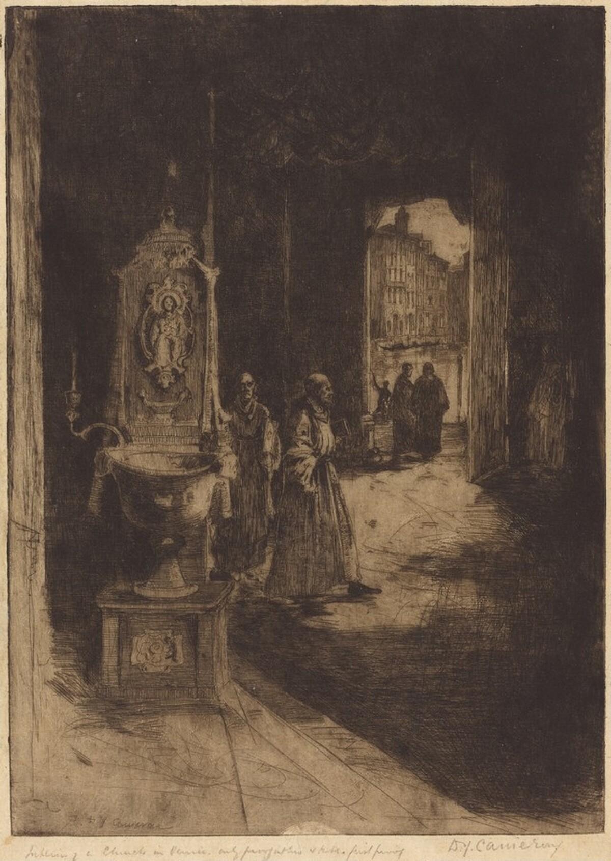 Church Interior, Venice by David Young Cameron