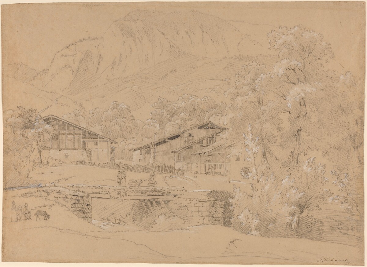 An Alpine Village in Summertime by Jean Antoine Linck