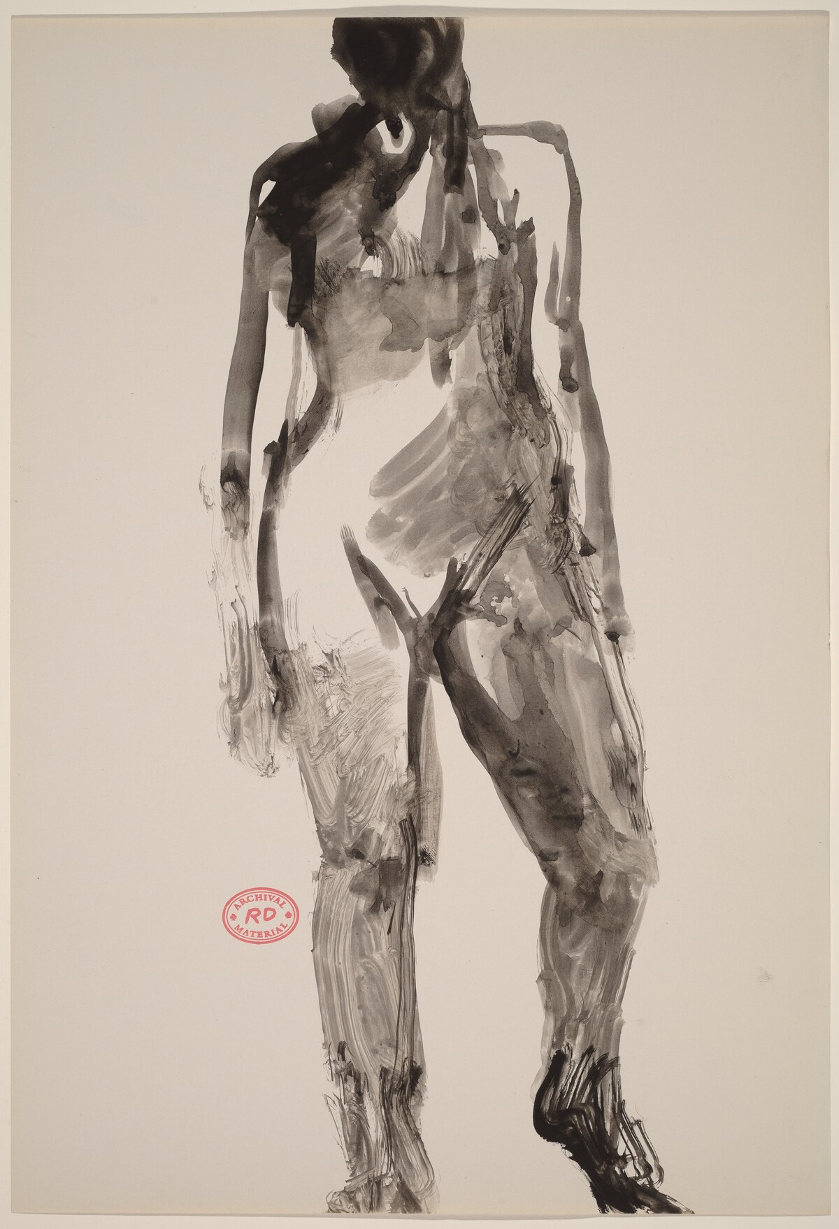 Untitled [front view of a standing female nude] by Richard Diebenkorn