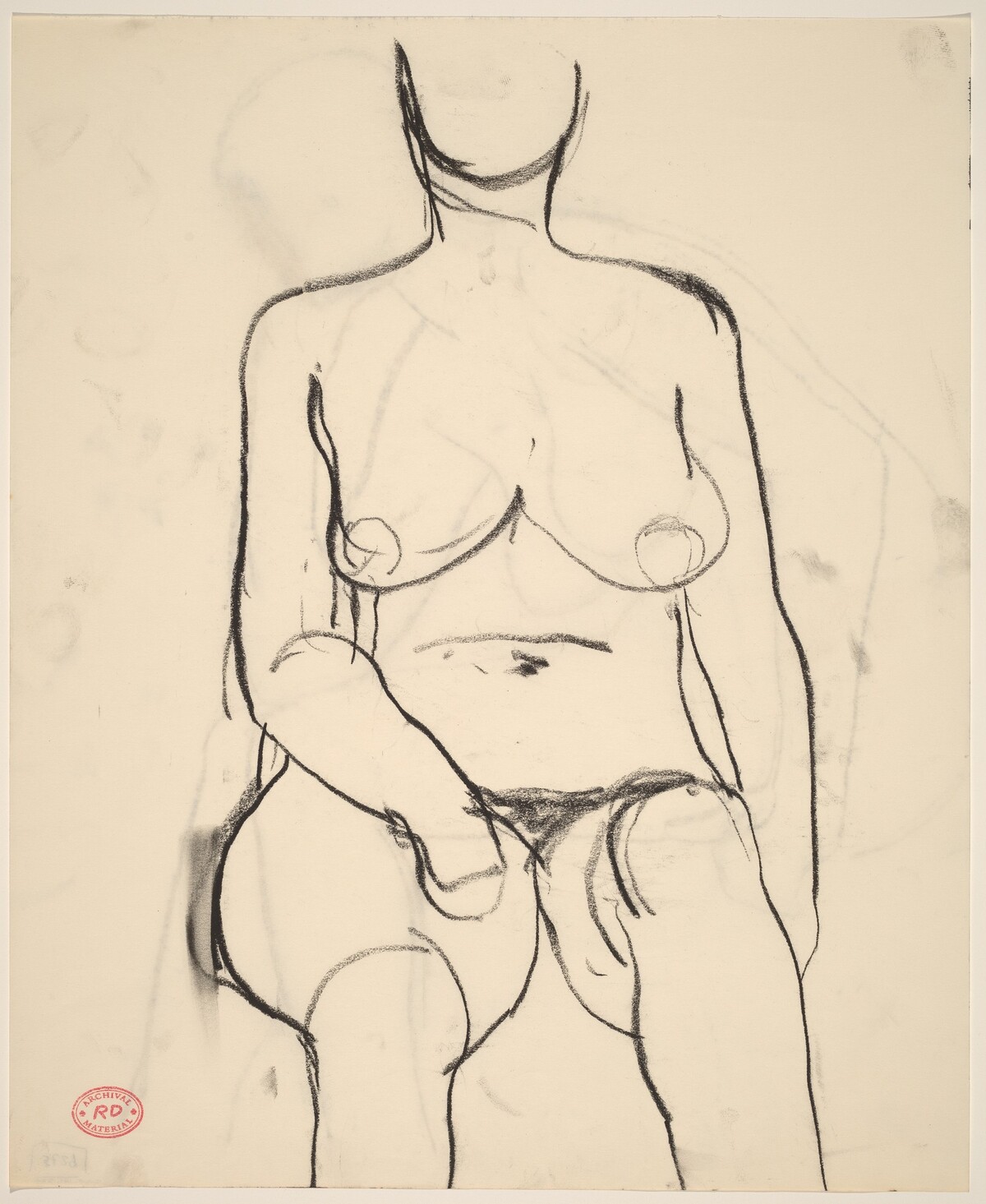 Untitled [front view of a seated female nude] by Richard Diebenkorn