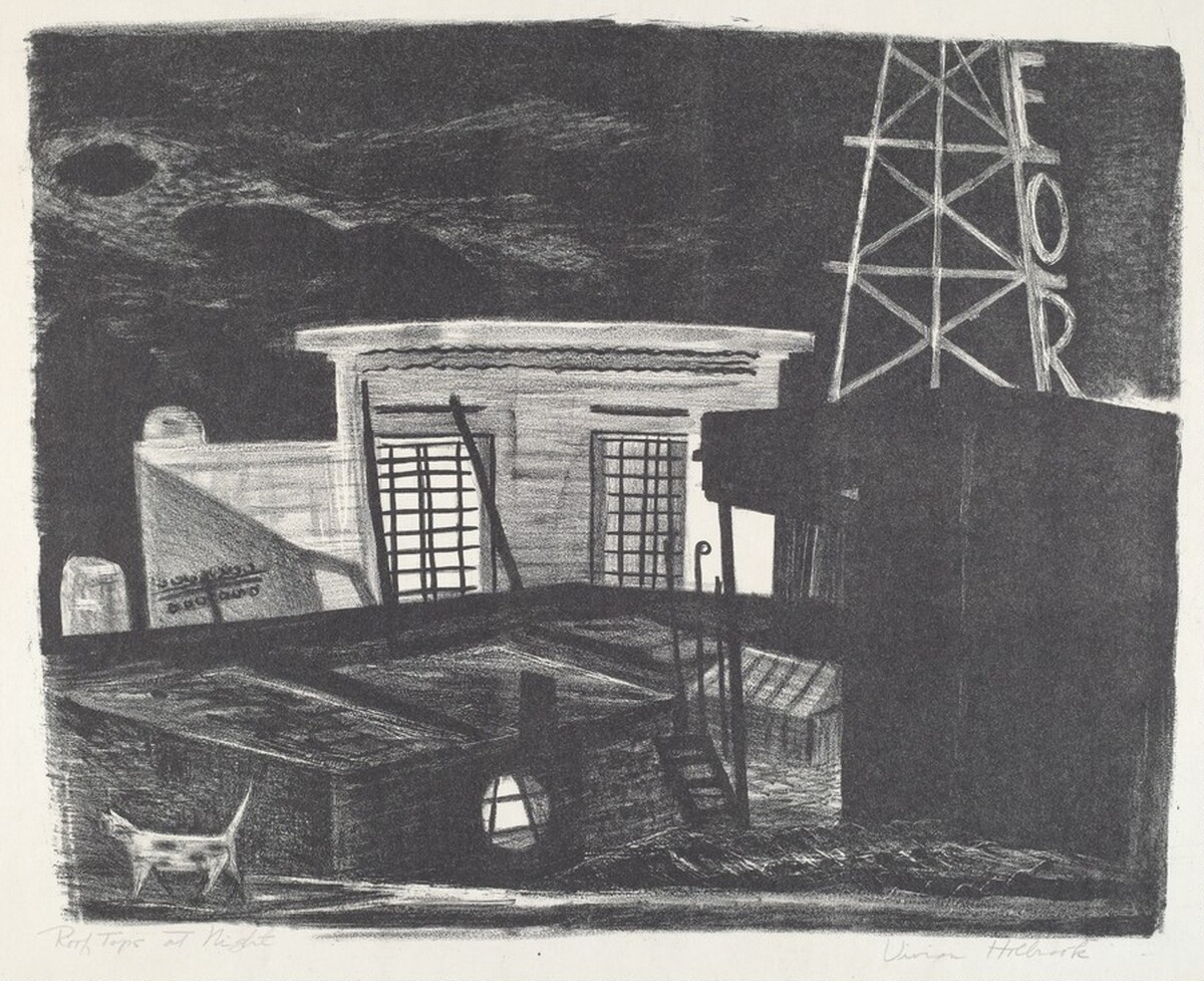 Roof Tops at Night by Vivian Nicholas Holbrook