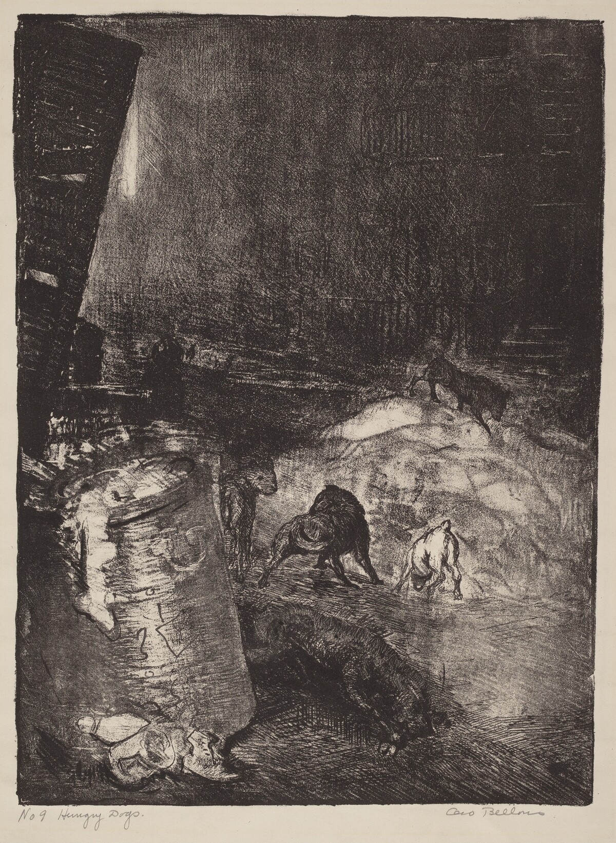 Hungry Dogs, second stone by George Bellows