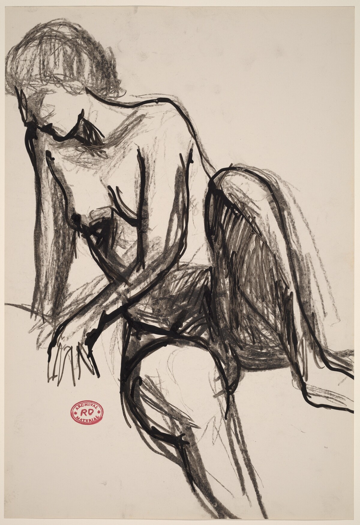 Untitled [seated female nude with short hair] by Richard Diebenkorn