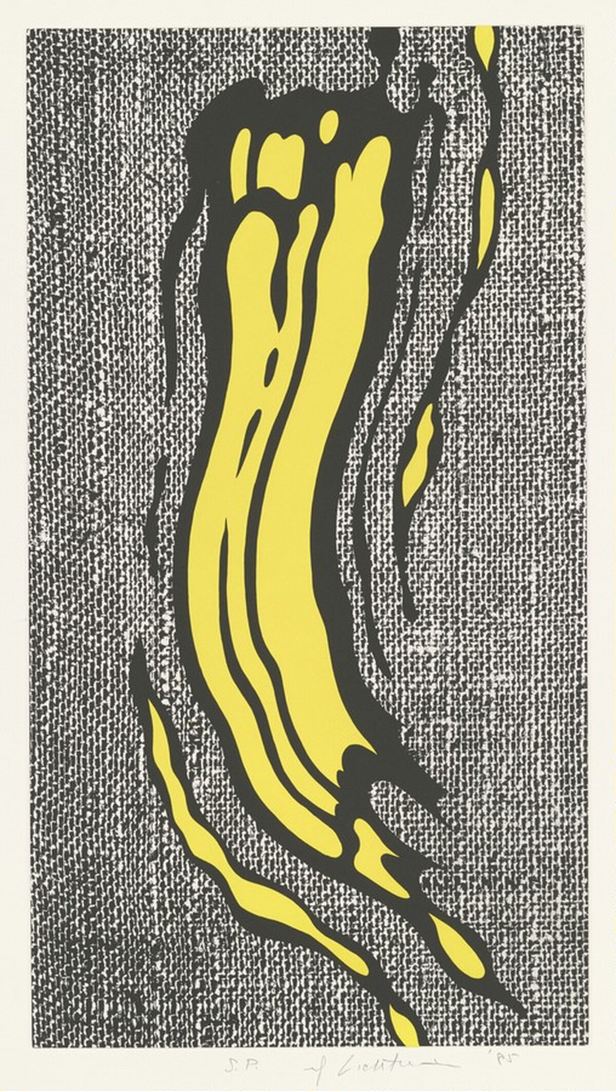 Yellow Brushstroke by Roy Lichtenstein