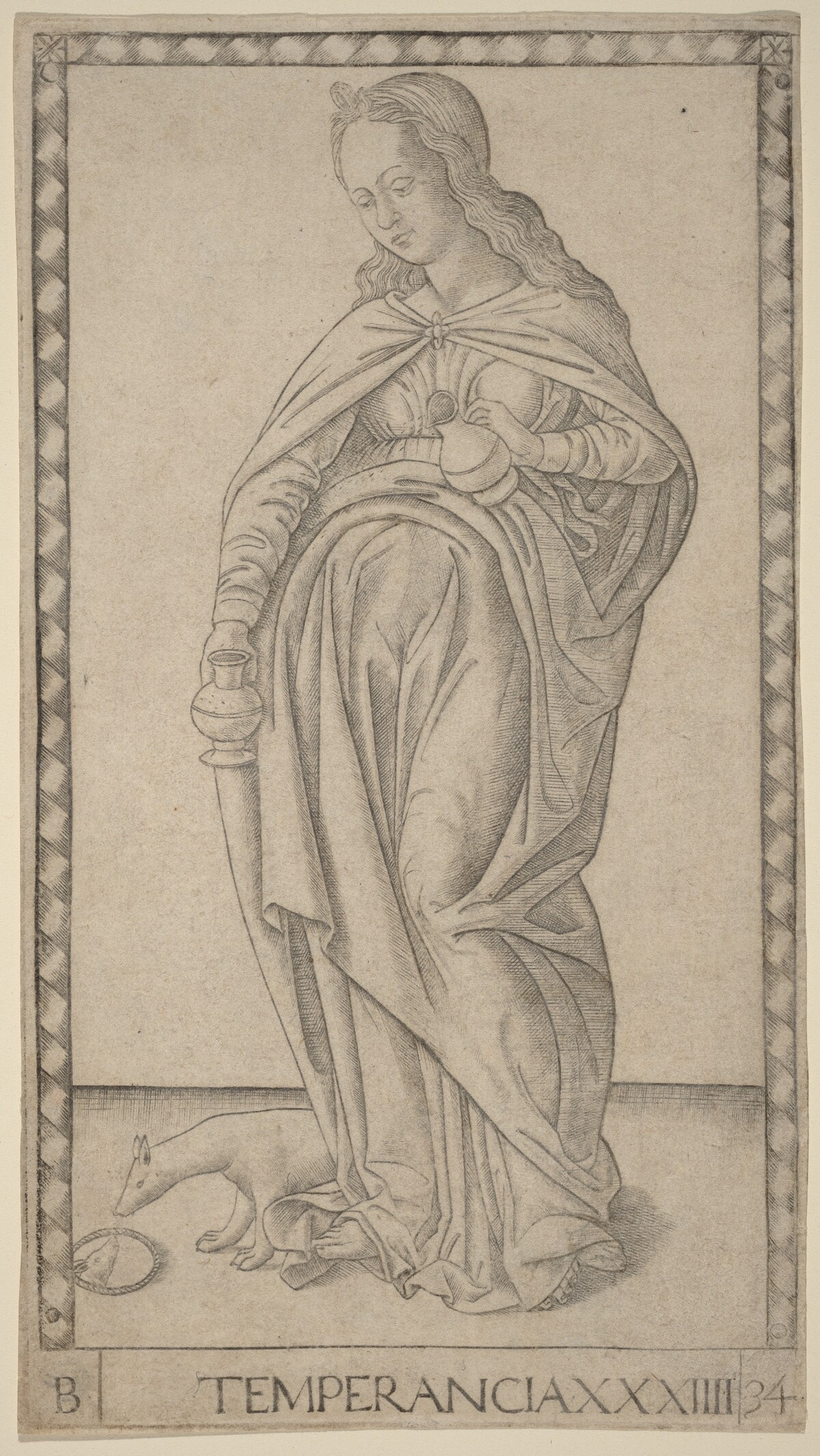 Temperancia (Temperance) by Master of the E-Series Tarocchi
