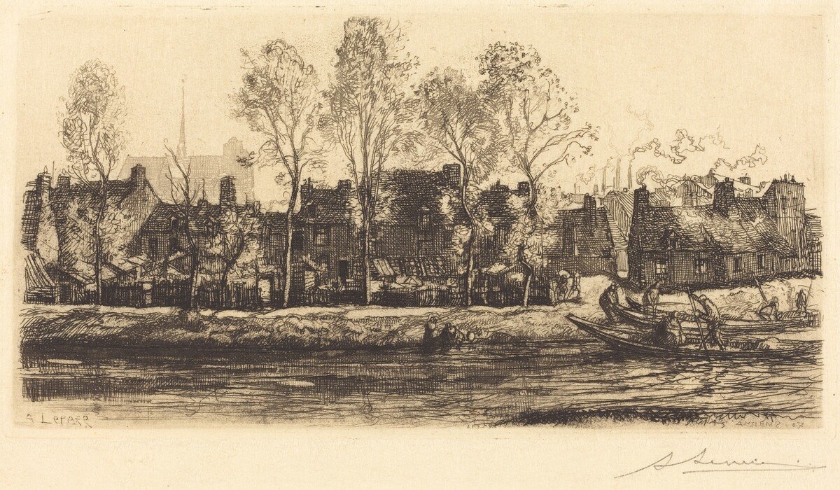 Banks of the Somme at Amiens (Bords de la Somme a Amiens) by Auguste Lepère