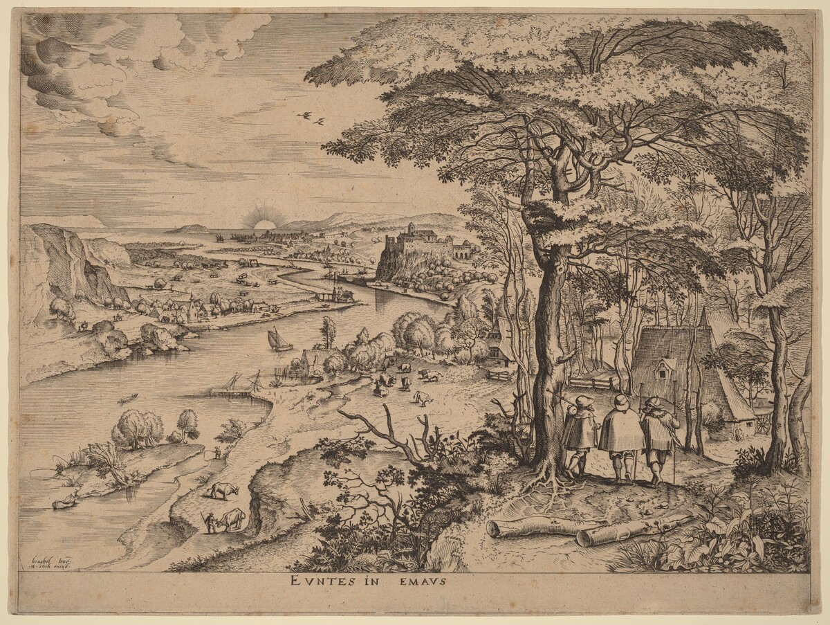 Euntes in Emaus (The Pilgrims to Emmaus) by Johannes and Lucas van Doetechum after Pieter Bruegel the Elder