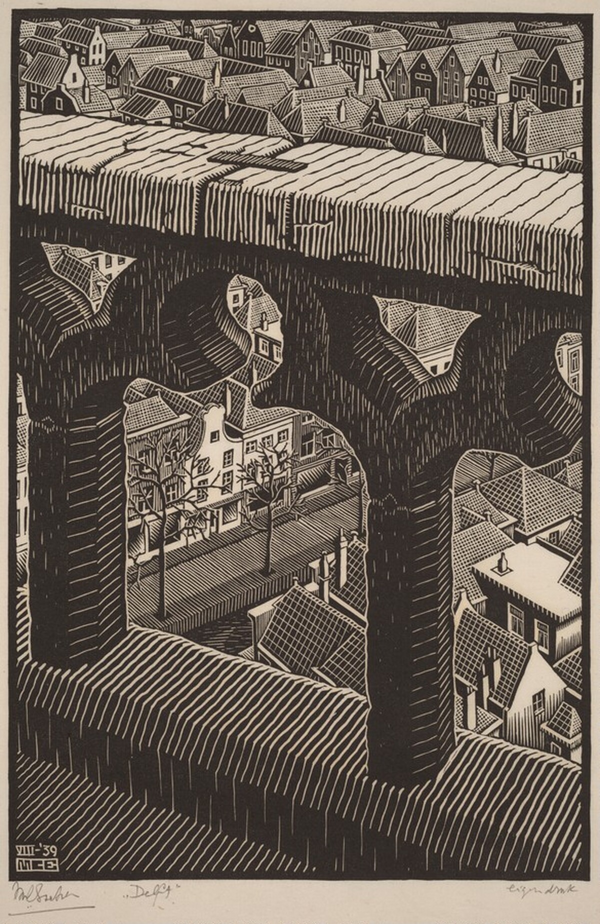 Oude Kerk by M.C. Escher