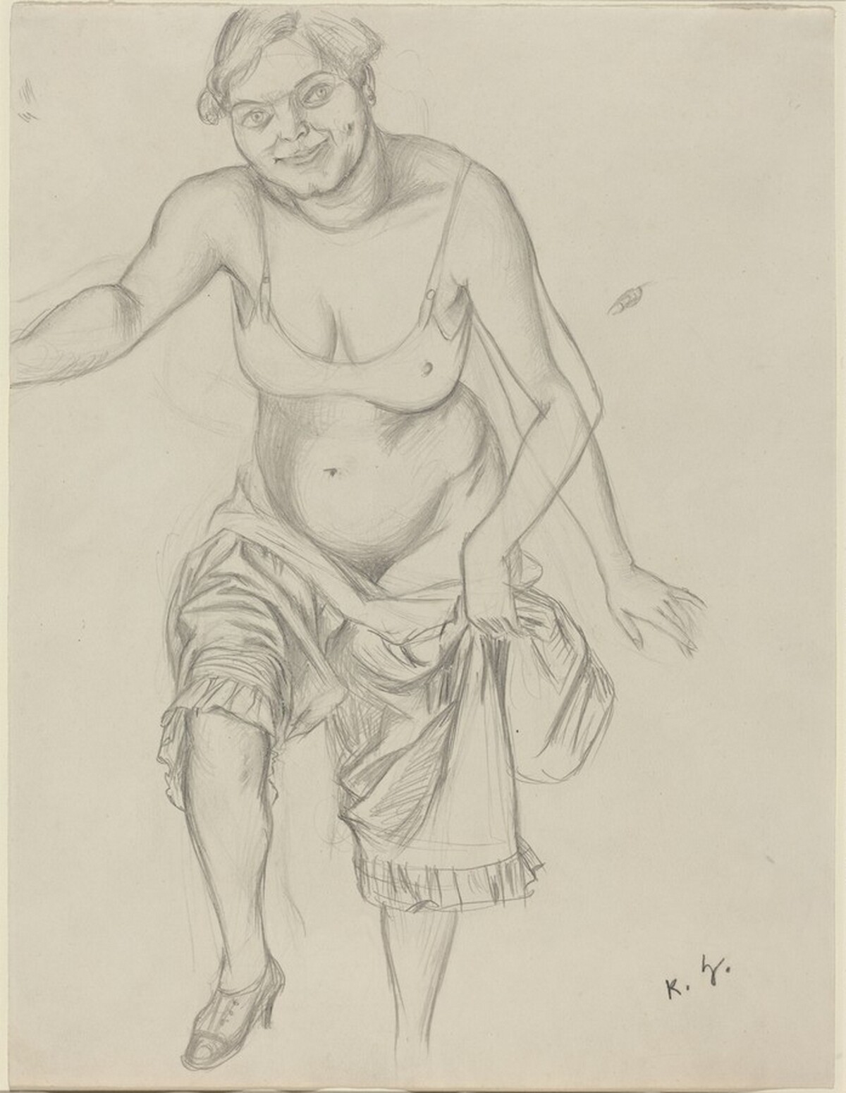 A Woman Undressing by Karl Hubbuch