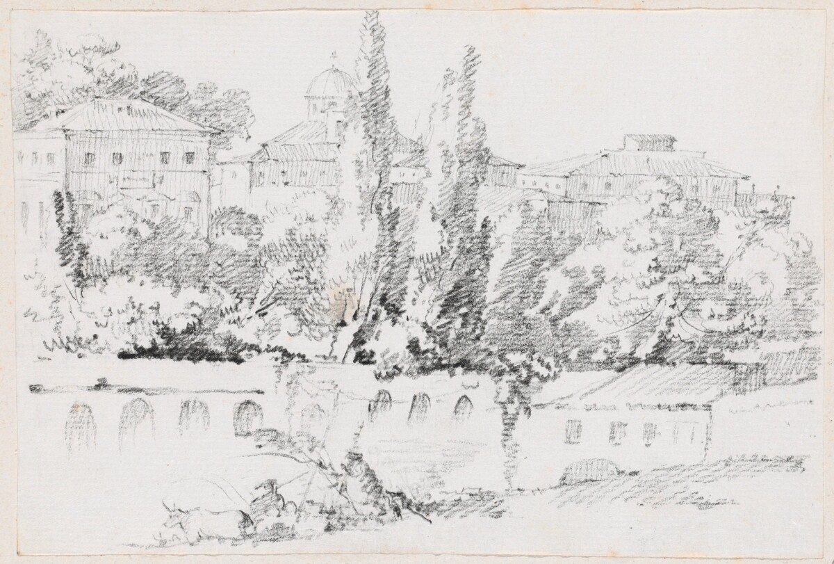 Walls of Rome with Santa Maria del Popolo in the Distance by Joseph-Marie Vien